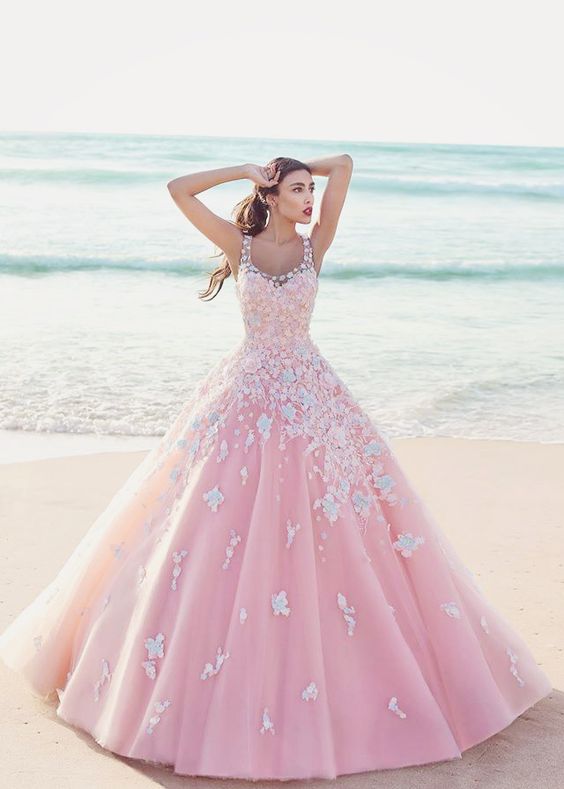 pink wedding ball gown